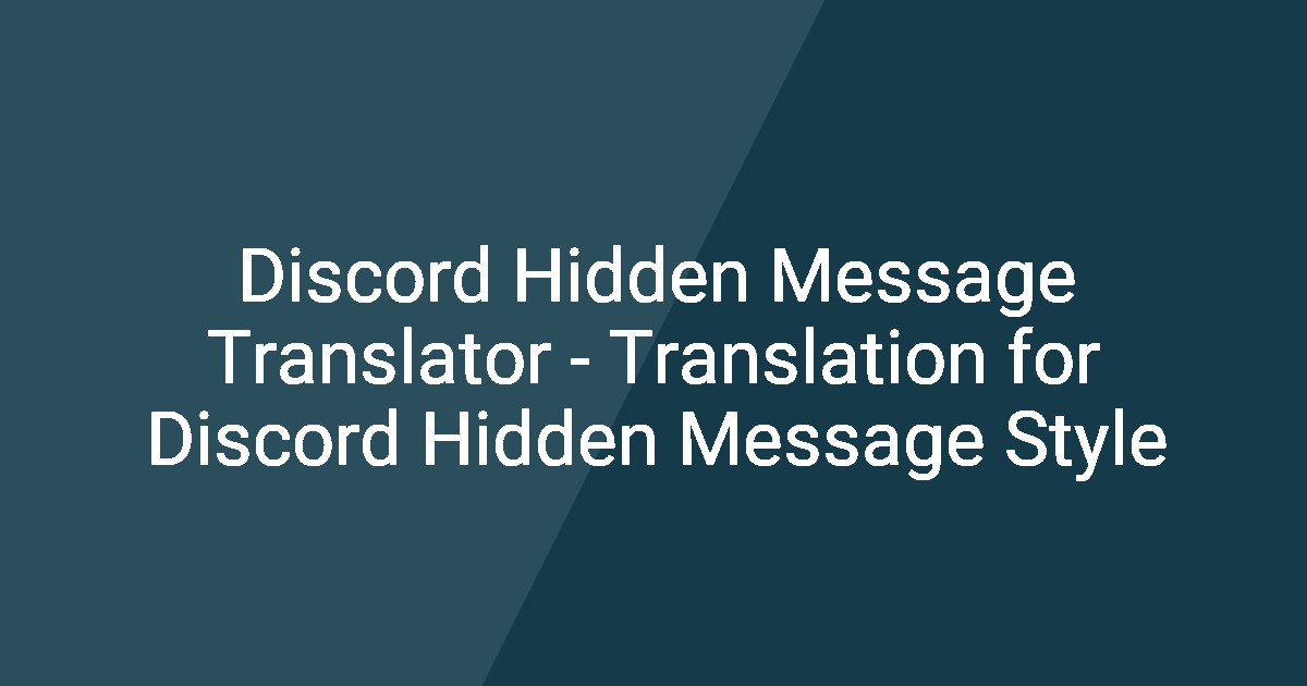 hidden message in discord