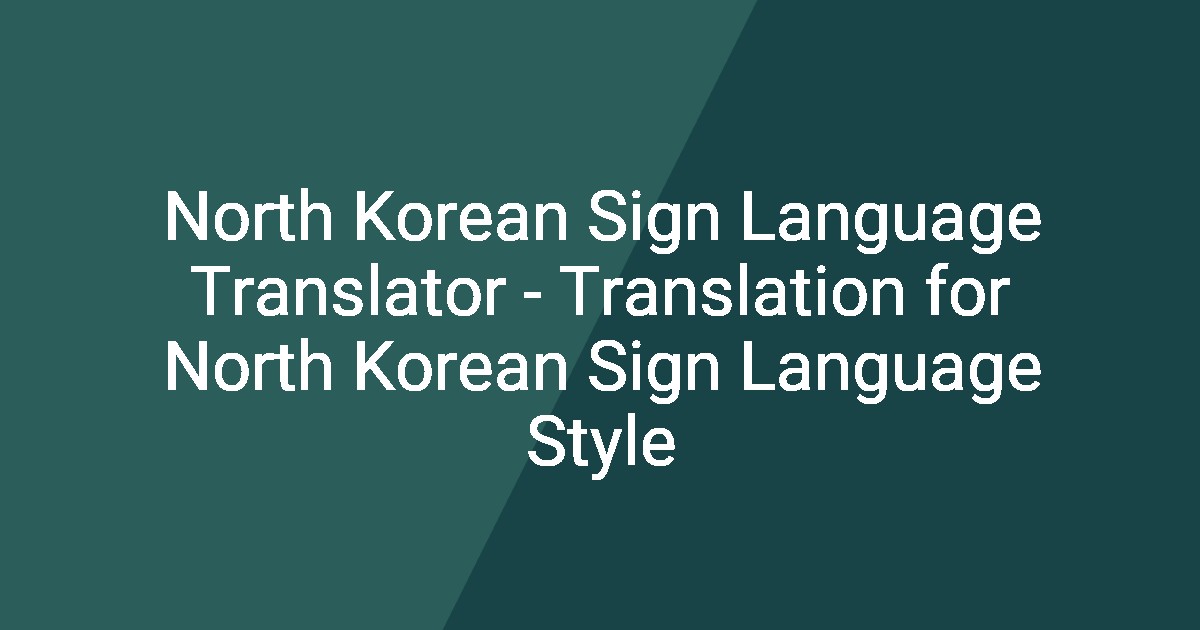sign language translator korean